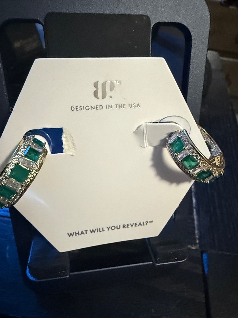 BP emerald  and Gold-plated Hoops “Vivid Vixen”
